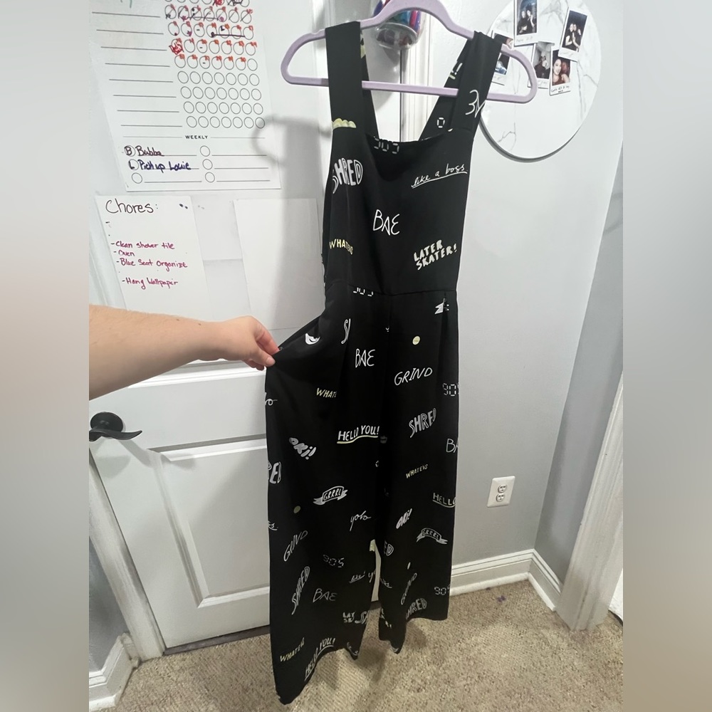 Monki jumpsuit with word print